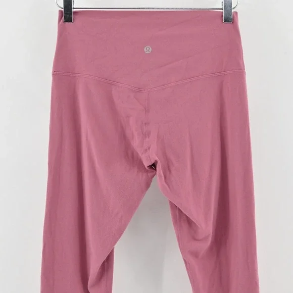 Lululemon Womens Align Crop 21" Leggings‎ Size 8 Pink Stretch Athletic Logo - Picture 10 of 11